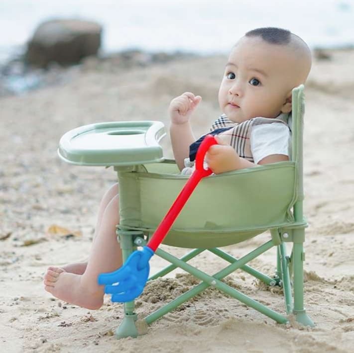 キャンプ椅子 お食事もキャンプも楽しめる！赤ちゃん専用折りたたみチェア