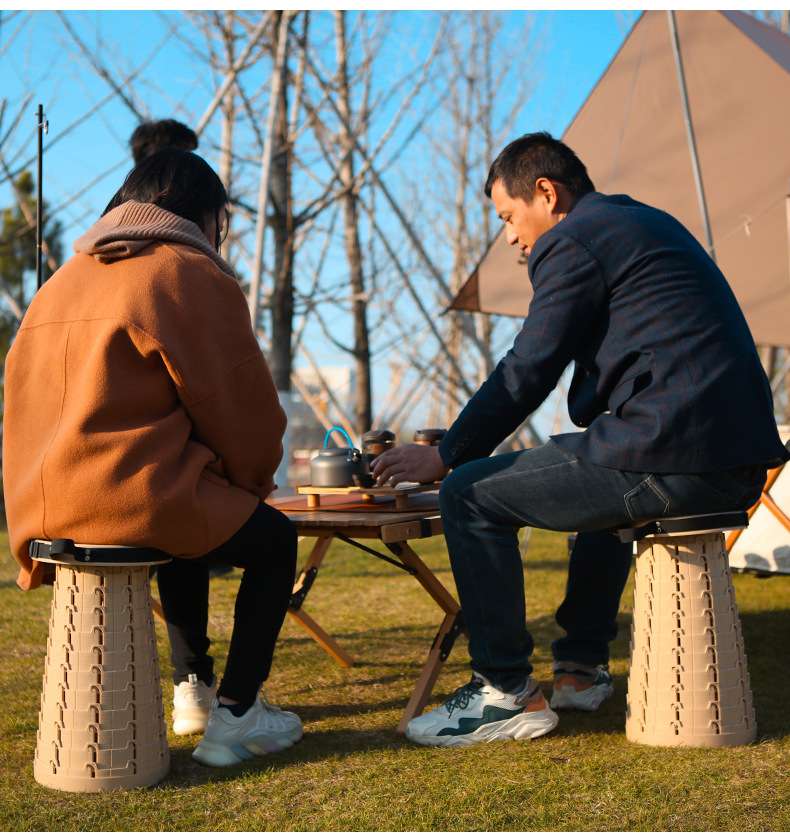 キャンプ椅子 伸縮式ソフトクッション折りたたみスツール