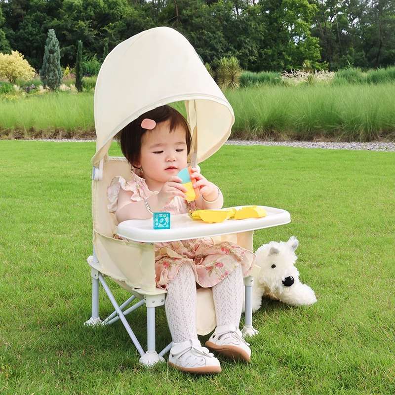 キャンプ椅子 キッズ用日よけ付き折りたたみチェア